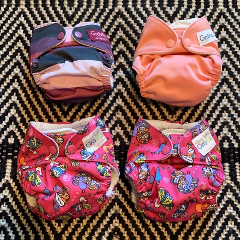 4 grovia newborn cloth diapers